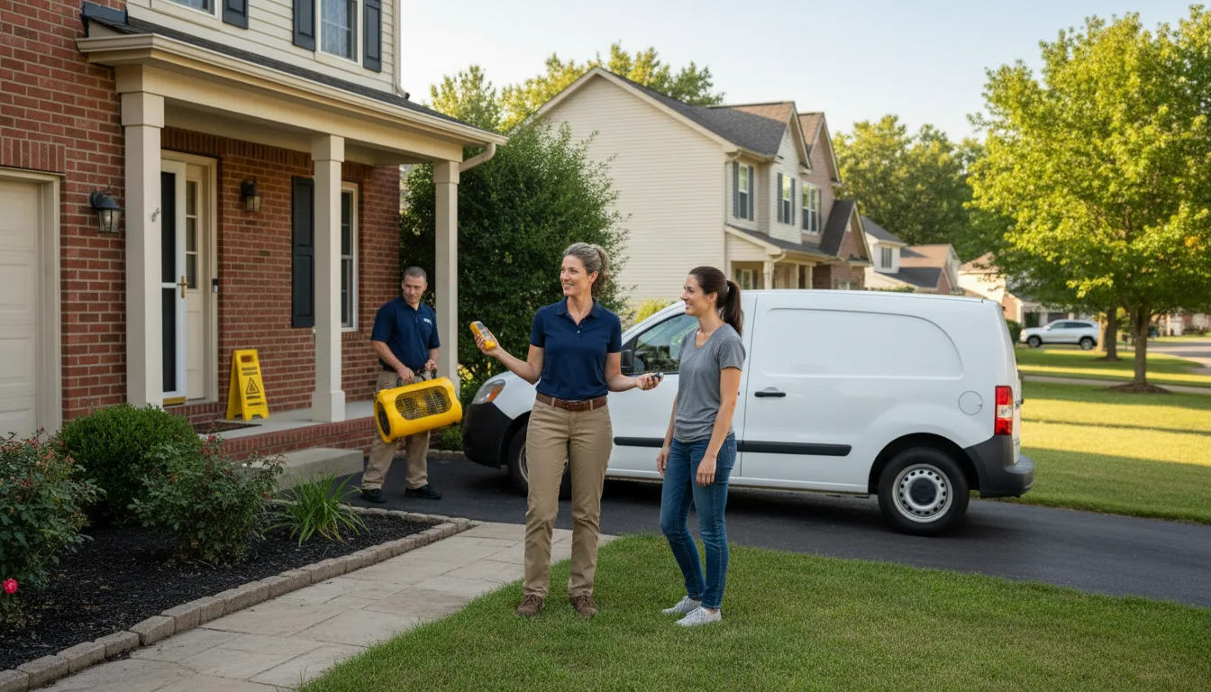 Residential water damage restoration in Bethalto, IL